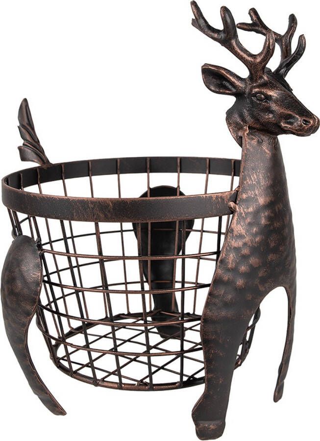 Clayre & Eef Opbergmand Rendier 30x23x30 cm Bruin Ijzer Mand Bruin Mand