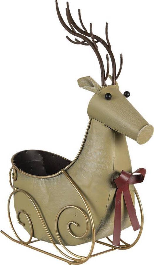 Clayre & Eef Opbergmand Rendier 33x17x44 cm Goudkleurig Ijzer Mand