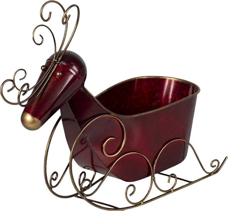 Clayre & Eef Opbergmand Rendier 46x20x43 cm Rood Ijzer Mand