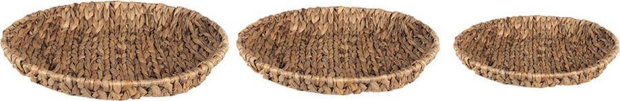 Clayre & Eef Opbergmand Set van 3 Ø 40 cm Bruin Rotan Rond Mand Bruin Mand