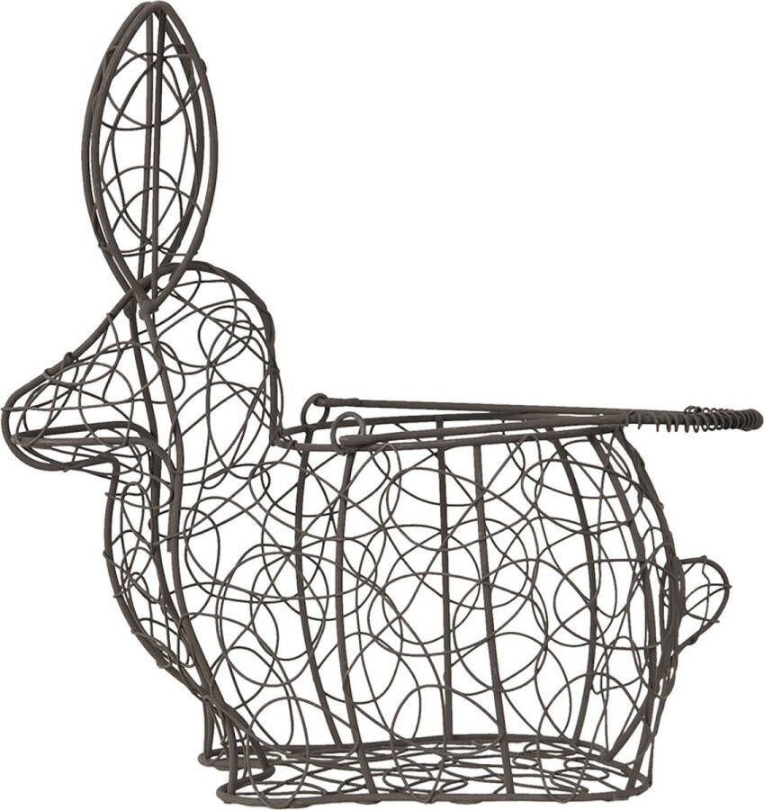 Clayre & Eef Eiermand Konijn 26x15x28 cm Bruin Ijzer Keuken Mandjes