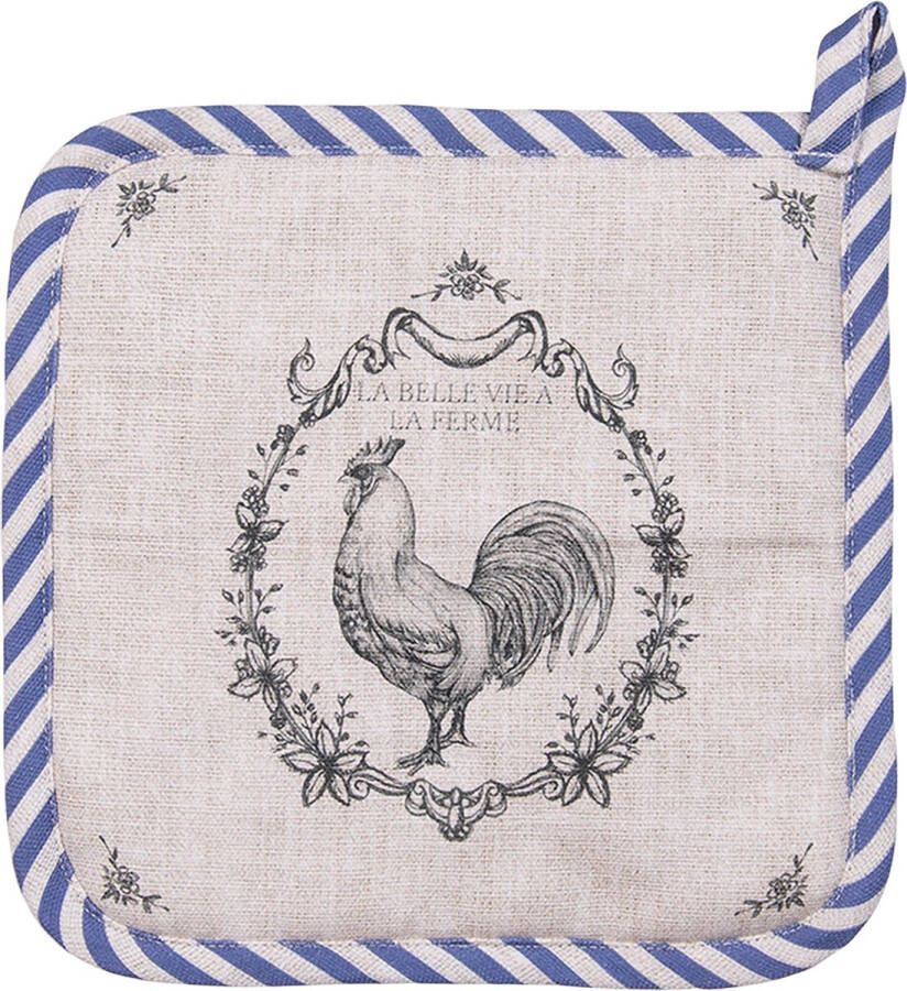 Clayre & Eef Pannenlap 20x20 cm Beige Katoen Haan Afgiet Pannenlap Beige Afgiet Pannenlap