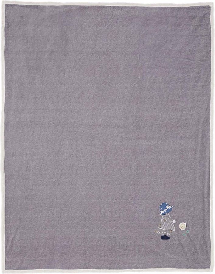 Clayre & Eef Plaid 130*160 cm Grijs Polyester Rechthoek Deken Kleed Dekentje DekenKleedDekentje