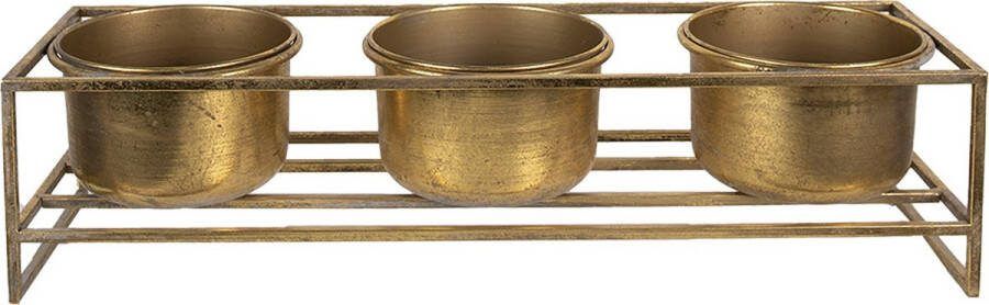 Clayre & Eef Plantenstandaard 63x19x16 cm Goudkleurig Ijzer