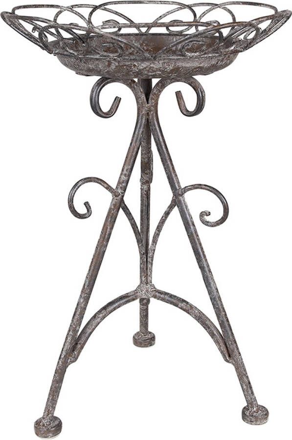 Clayre & Eef Plantentafel Ø 22x32 cm Bruin Grijs IJzer Plantenstandaard