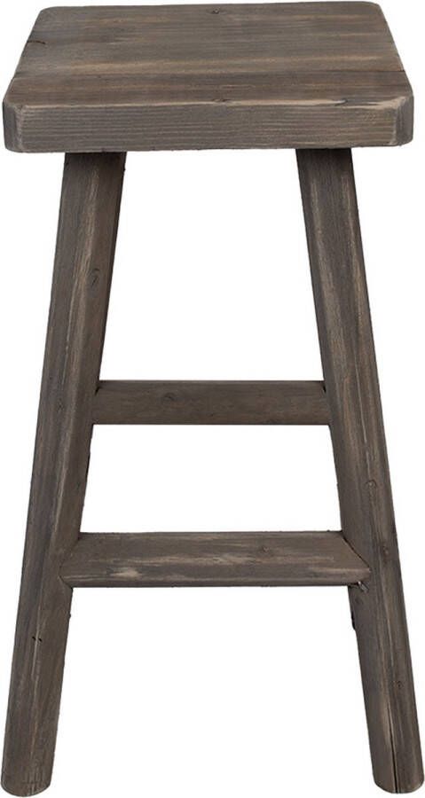 Clayre & Eef Plantentafel 30x30x58 cm Bruin Hout Kruk