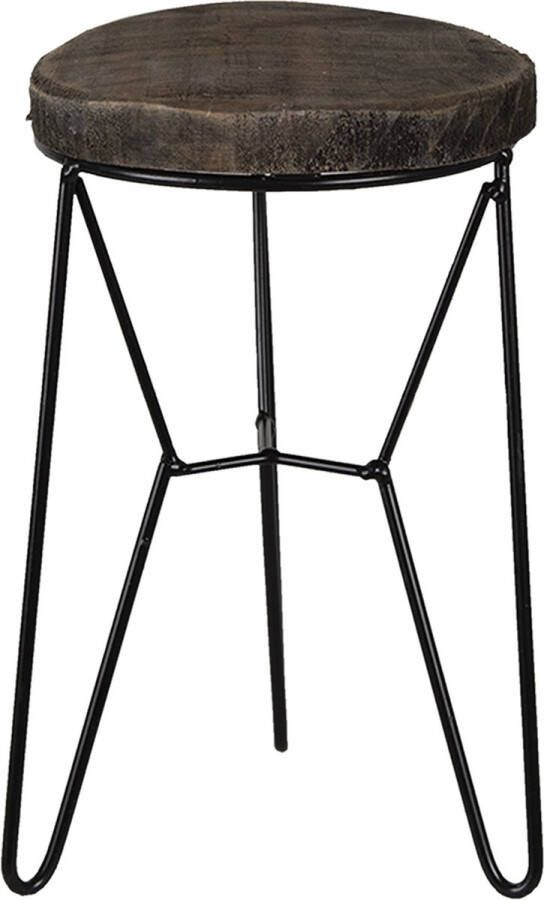 Clayre & Eef Plantentafeltje 22 cm Bruin Hout Plantenstandaard