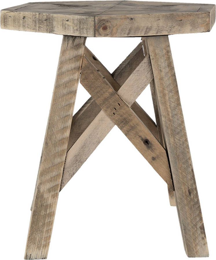 Clayre & Eef Plantentafeltje 22x22x25 cm Bruin Hout Plantenstandaard