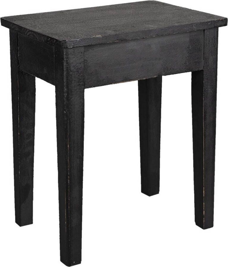 Clayre & Eef Plantentafeltje 36x25x43 cm Zwart Hout Rechthoek Plantenstandaard
