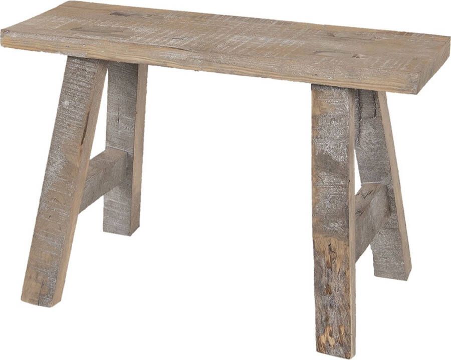 Clayre & Eef Plantentafeltje 40x14x27 Cm Bruin Hout Rechthoek Plantenstandaard Plantenbankje Plantenplateau Bruin