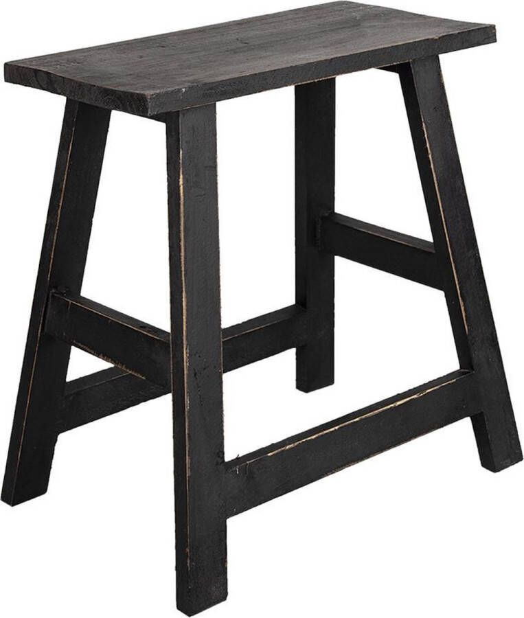 Clayre & Eef Plantentafeltje 42x29x43 cm Zwart Hout Rechthoek Plantenstandaard
