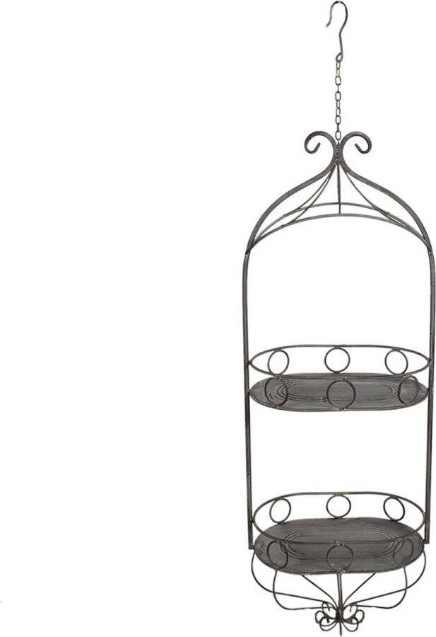 Clayre & Eef Planthouder 33x24x91 108 cm Grijs Ijzer Plantenpot