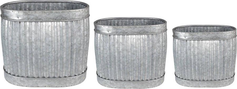 Clayre & Eef Planthouder 38x28x36 cm Grijs Metaal Rechthoek Bloempot
