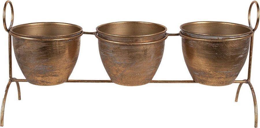 Clayre & Eef Planthouder 47x14x23 cm Koperkleurig Ijzer Bloempot