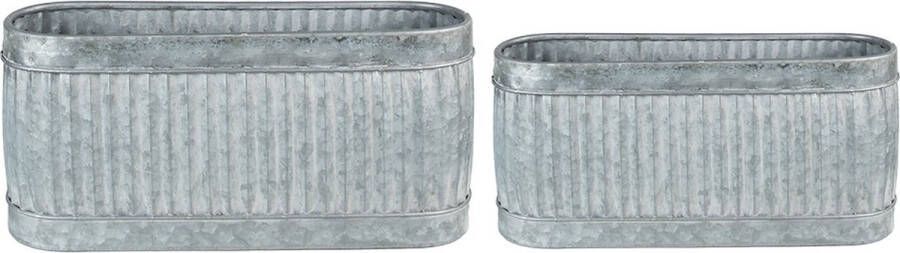 Clayre & Eef Planthouder 55x18x26 cm Grijs Metaal Ovaal Bloempot