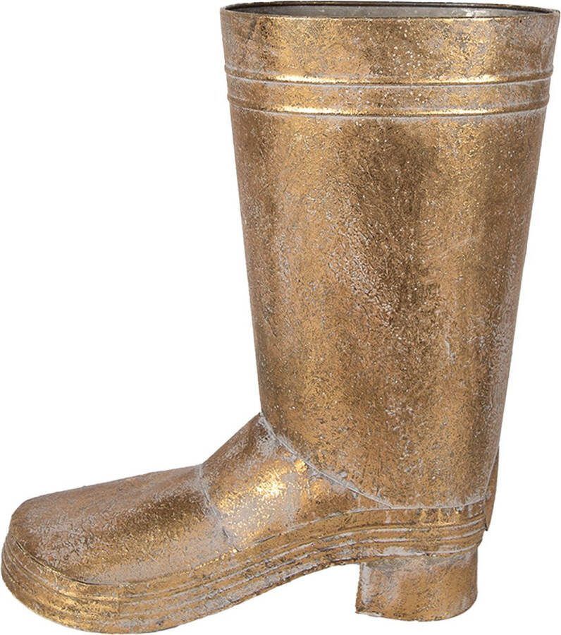 Clayre & Eef Planthouder Laars 37 cm Goudkleurig Metaal Plantenpot