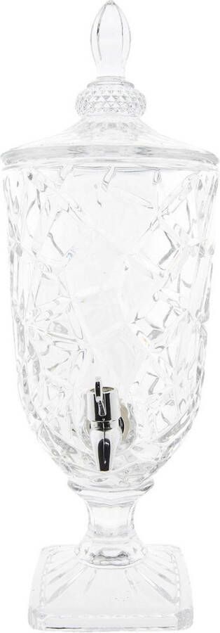 Clayre & Eef Transparente Sapkan met kraan Ø 16*46 cm 3000 ml van Glas