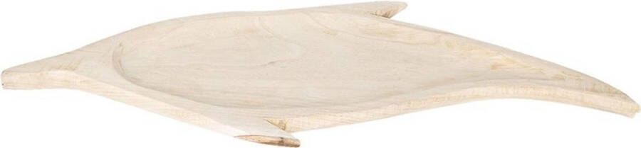 Clayre & Eef Serveerschaal 65x36x3 cm Beige Hout Vis Presenteerschaal