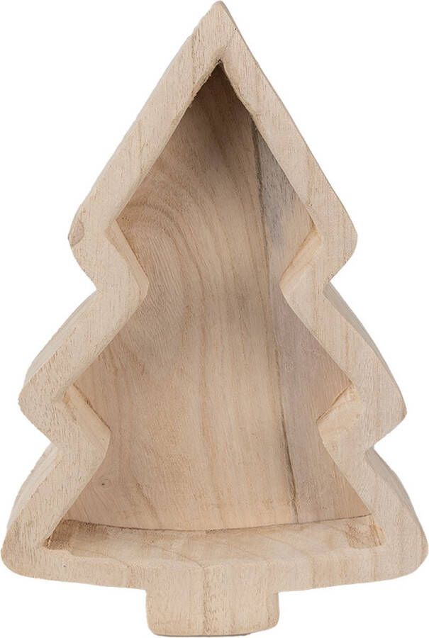 Clayre & Eef Serveerschaal Kerstboom 33x23x6 cm Bruin Hout Presenteerschaal Bruin Presenteerschaal