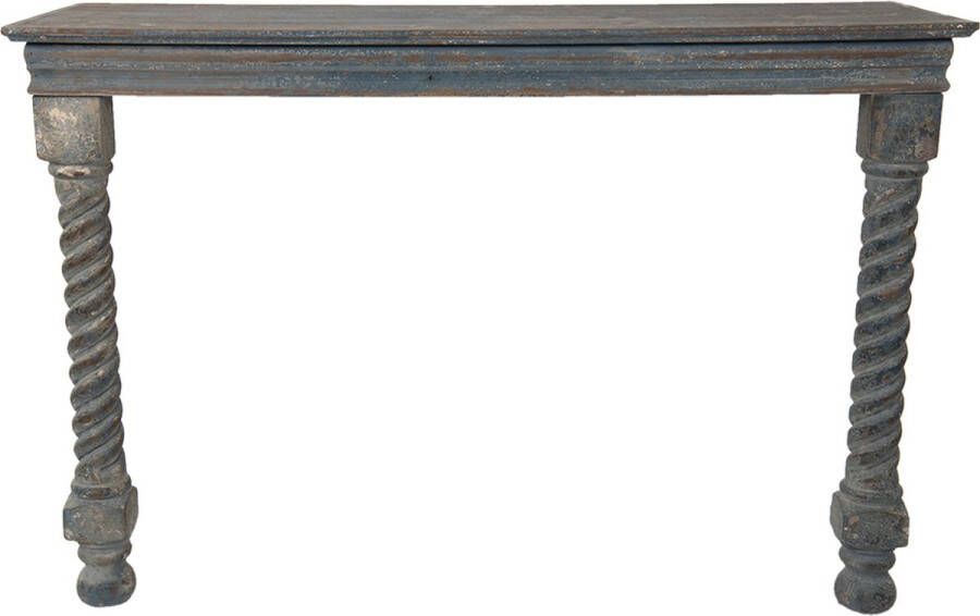 Clayre & Eef Sidetable 123*41*83 cm Bruin Blauw Hout Wandtafel Haltafel Console Tafel