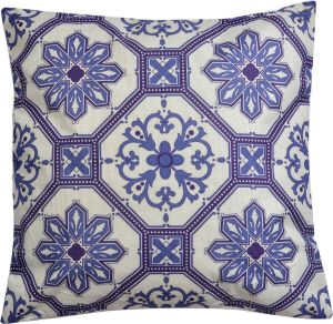 Clayre & Eef Sierkussen 43*43 cm Meerkleurig Synthetisch Vierkant Kussenhoes met Kussenvulling Kussenhoes met Kussenvulling