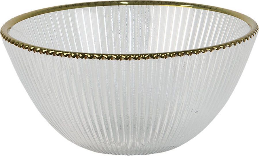 Clayre & Eef Soepkom Ø 15x7 cm Glas Rond Serveerkom Transparant Serveerkom