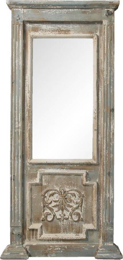 Clayre & Eef Spiegel 55x118 cm Blauw Grijs Hout Rechthoek Grote Spiegel