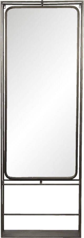 Clayre & Eef Staande Spiegel 60*13*180 cm Bruin Ijzer glas Rechthoek Tafel Spiegel Tafel Spiegel