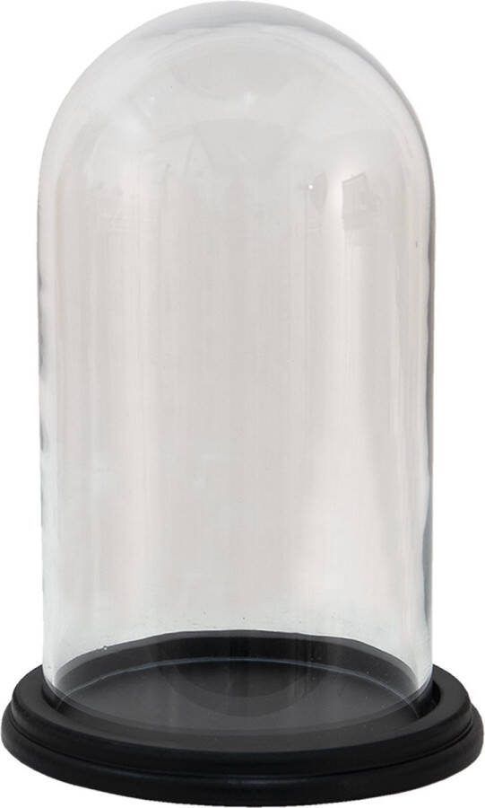 Clayre & Eef Stolp Ø 23x21 cm Hout Glas Rond Glazen Stolp