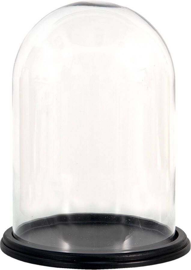 Clayre & Eef Stolp Ø 23x30 cm Hout Glas Rond Glazen Stolp