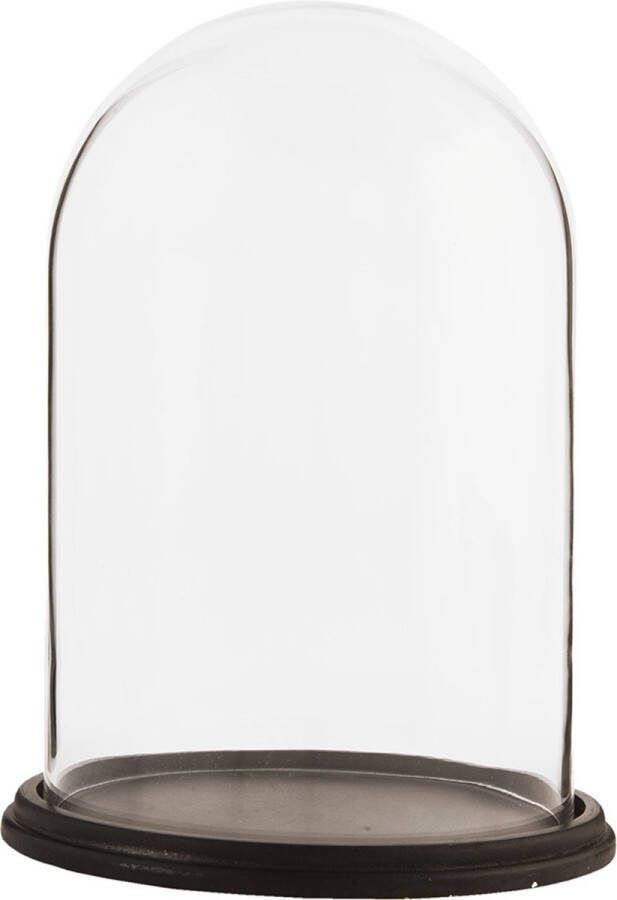 Clayre & Eef Stolp Ø 23x31 cm Bruin Hout Glas Rond Glazen Stolp