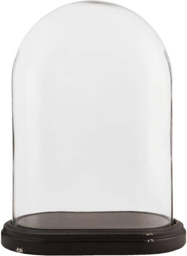 Clayre & Eef Stolp 6GL1269 26*15*33 cm Transparant Glas Glazen StolpStolp op Voet