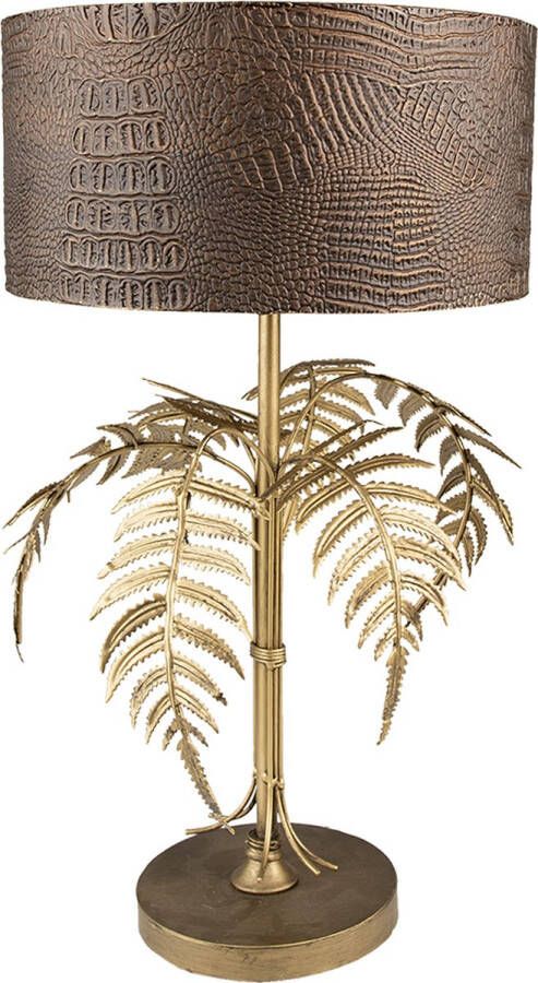 HAES deco Tafellamp City Jungle Goudkleurige bladeren Ø 25x42 cm Metaal Bureaulamp Sfeerlamp Nachtlampje