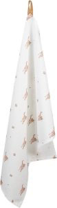 Clayre & Eef Theedoek 50x70 Cm Beige Bruin Katoen Rechthoek Katten Keukenhanddoek Vaatdoek Beige Keukenhanddoek
