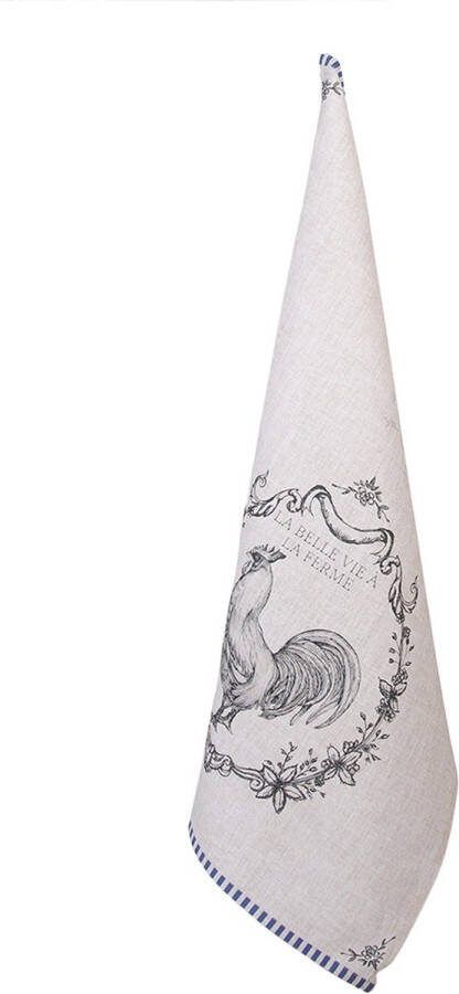 Clayre & Eef Theedoek 50x70 cm Beige Katoen Haan Keukenhanddoek Beige Keukenhanddoek