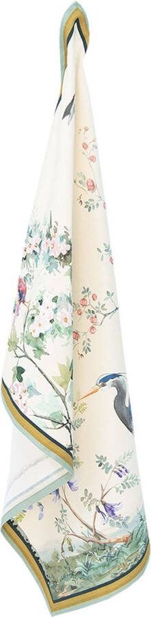 Clayre & Eef Theedoek 50x70 cm Beige Katoen Tropisch motief Keukenhanddoek
