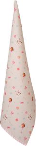 Clayre & Eef Theedoek 50x70 Cm Beige Roze Katoen Hobbelpaard Keukenhanddoek Keukendoek Vaatdoek Beige Keukenhanddoek