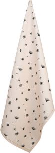 Clayre & Eef Theedoek 50x70 Cm Beige Zwart Katoen Bloemen Keukenhanddoek Keukendoek Vaatdoek Beige Keukenhanddoek