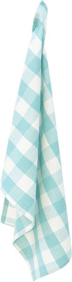Clayre & Eef Theedoek 50x70 cm Turquoise Katoen Ruit Keukenhanddoek