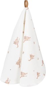 Clayre & Eef Theedoek Ø 80 Cm Beige Bruin Katoen Rond Keukenhanddoek Vaatdoek Beige Keukenhanddoek Vaatdoek