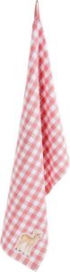 Clayre & Eef Theedoek SWD42C-2 50*85 cm Roze 100% Katoen Vaatdoek Keukendoek Schotelvod