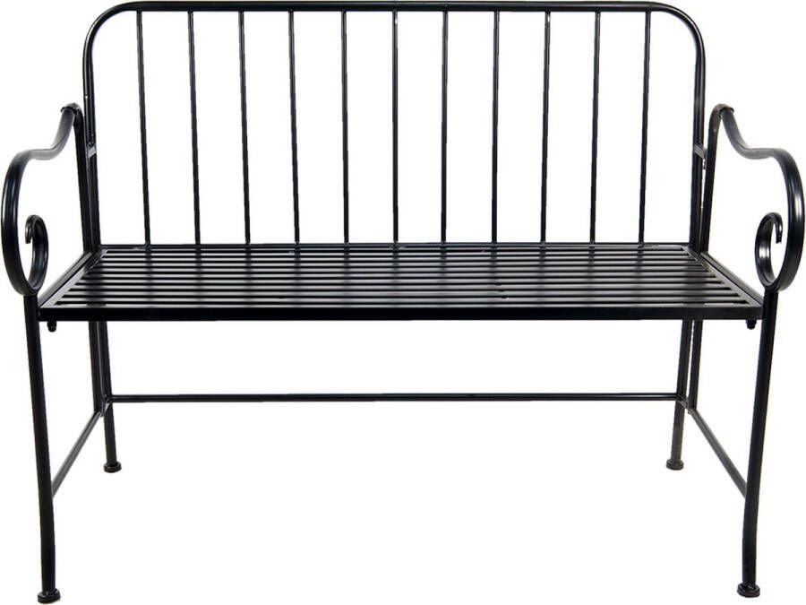 Clayre & Eef Tuinbank 104x57x83 Cm Zwart Ijzer Bank Buiten Bank Tuin Tuinmeubelen Zwart Bank Buiten Bank Tuin