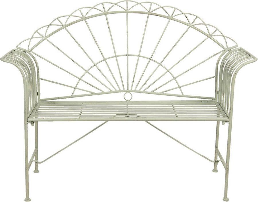 Clayre & Eef Tuinbank 123x47x98 Cm Groen Ijzer Rechthoek Bank Buiten Bank Tuin Tuinmeubelen Groen Bank Buiten Bank Tuin