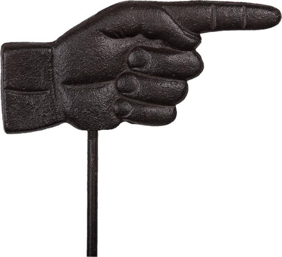 Clayre & Eef Tuinsteker Hand 18x88 cm Bruin Metaal Tuinprikker