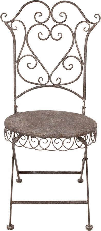 Clayre & Eef Tuinstoel 49x49x95 cm Bruin IJzer