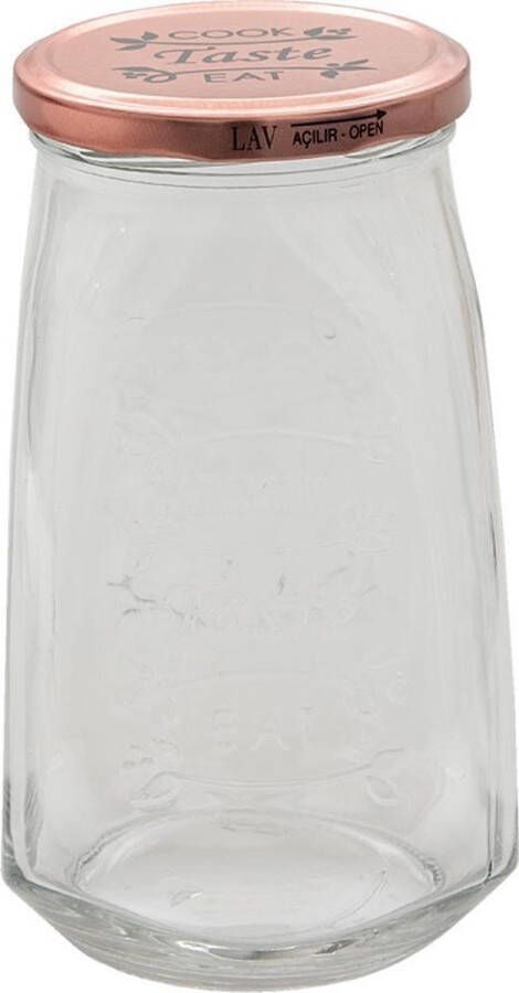 Clayre & Eef Transparente Voorraadpot met deksel Ø 9*17 cm 1000 ml 6GL3514