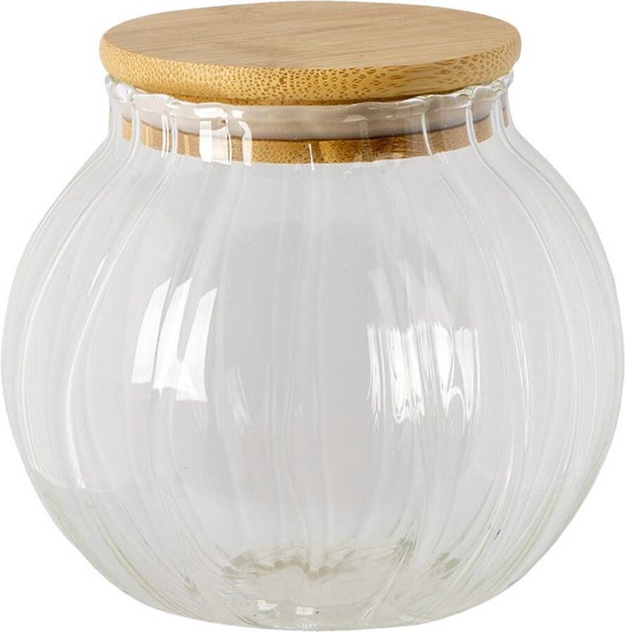 Clayre & Eef Transparente Voorraadpot met deksel Ø 11*12 cm 6GL3375M