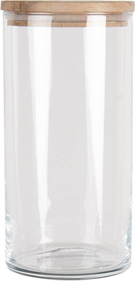 Clayre & Eef Transparente Voorraadpot met deksel Ø 10*20 cm 1250 ml 6GL3427