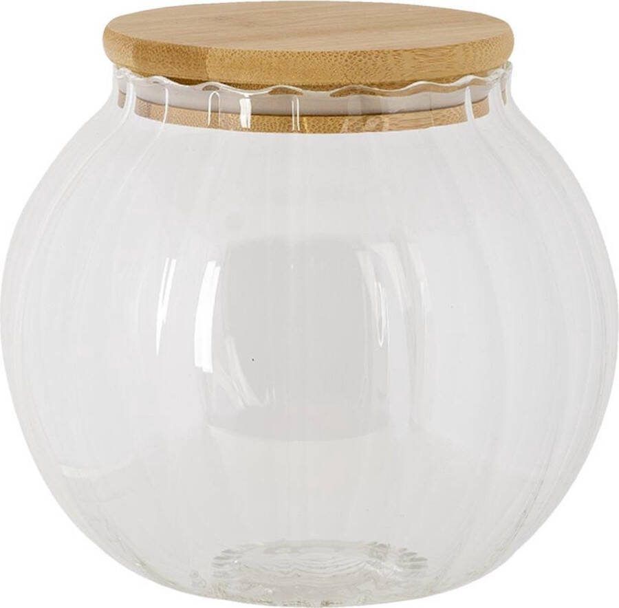 Clayre & Eef Transparente Voorraadpot met deksel Ø 13*14 cm 6GL3375L