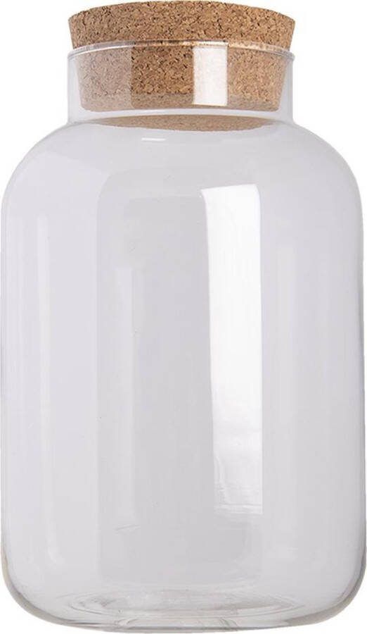 Clayre & Eef Transparente Voorraadpot mini tuin 9*Ø15*25 cm 6GL2872